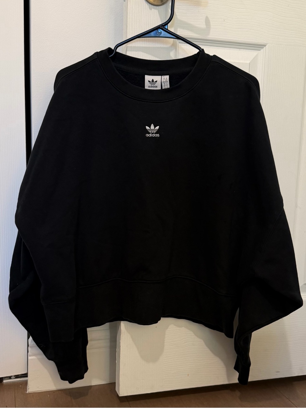 adidas Black Trefoil Minimal Crewneck Sweatshirt